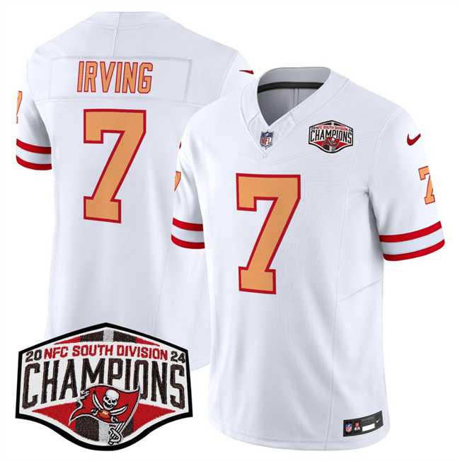 Men's Tampa Bay Buccaneers #7 Bucky Irving White F.U.S.E. 2024 NFC South Champions Limited Stitched Jersey,We sell and wholesale Men's Tampa Bay Buccaneers #7 Bucky Irving White F.U.S.E. 2024 NFC South Champions Limited Stitched Jersey on line form chian!